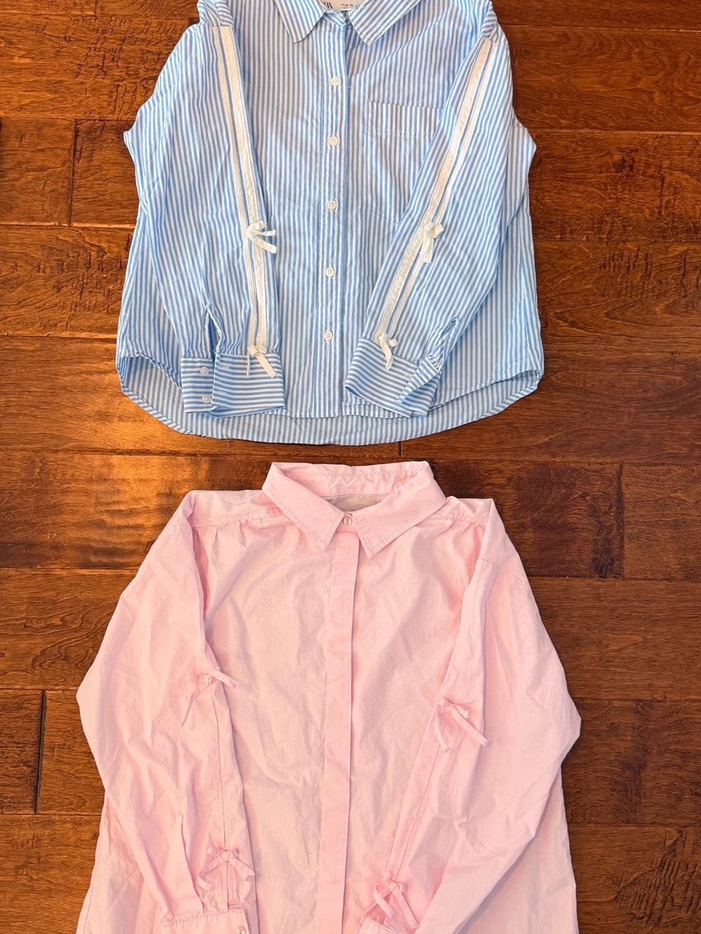 Zara Blue Stripe & Light Pink Kids Button-Down Shirts